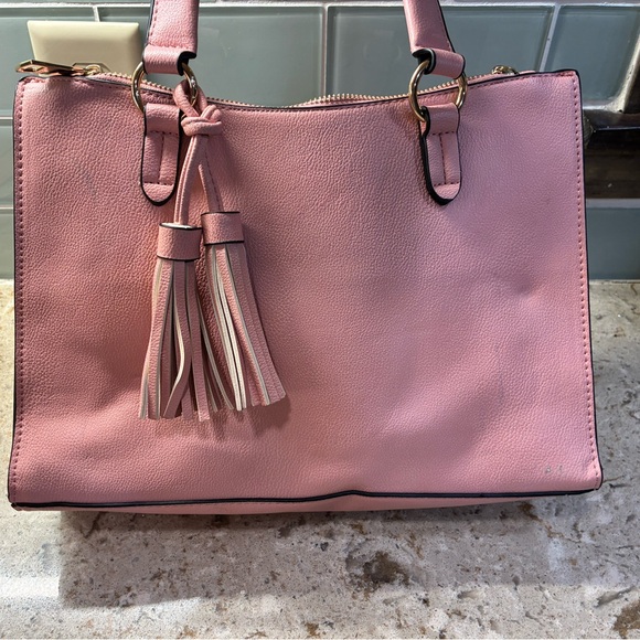 Pink Leather Adjustable Bag and Cross Body Strap - Detachable Shoulder Strap - Picture 5 of 7